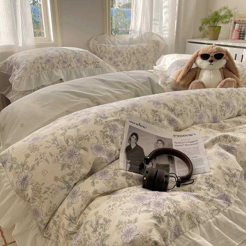 2025新品新中式纯棉四件套博主风花边款全棉四件套被套床笠款家纺,金属材料及制品,其他金属制品,淘宝优惠券,粉丝福利购,淘宝优惠卷