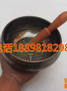 大号风水铜金钵摆件纯p铜尼泊尔转经碗佛音碗家居门厅风水用品佛