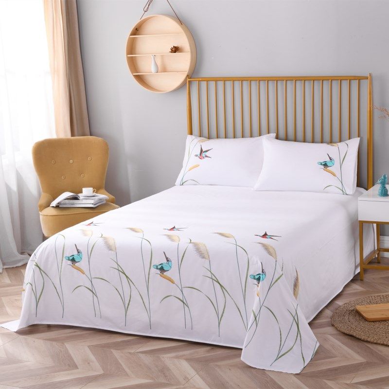 出口纯棉绣花床单全棉睡单双人刺绣A床单枕套1.5m1.8米床白色特价,床上用品,床单,淘宝优惠券,粉丝福利购,淘宝优惠卷