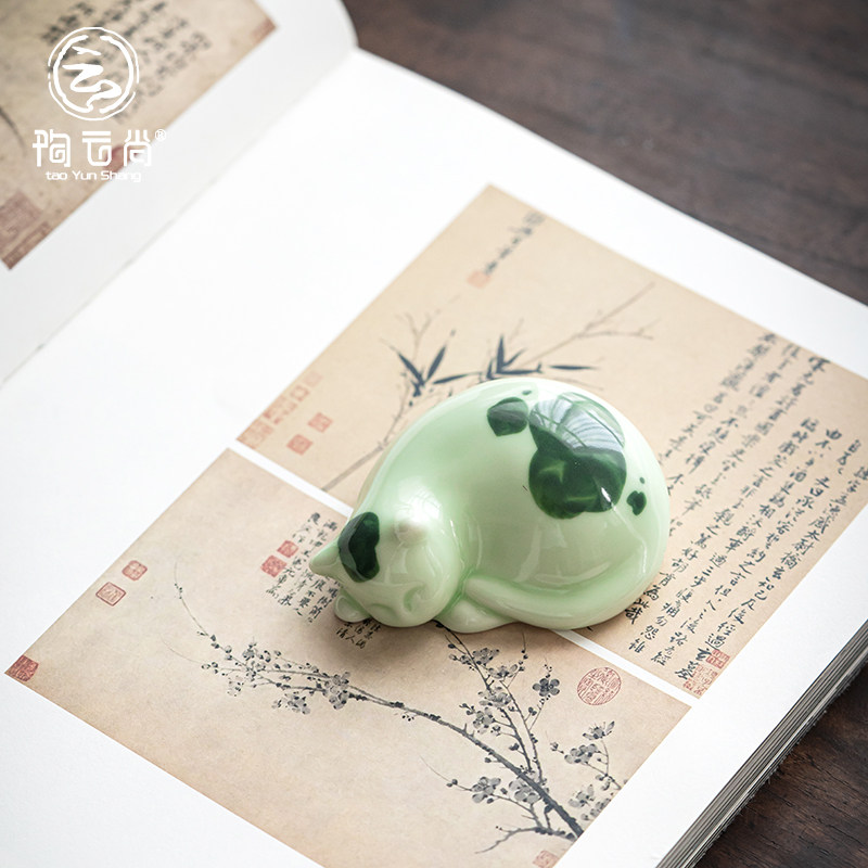 萌小猫可爱茶g宠小摆设陶瓷摆件盖托纸镇笔架手工猫咪茶玩茶具配,餐饮具,茶宠摆件,淘宝优惠券,粉丝福利购,淘宝优惠卷