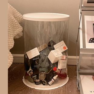 化妆品空瓶收纳桶护肤品空瓶子收纳筒口K红收纳盒透明桶防尘神器