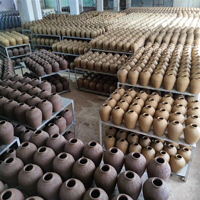黄釉土陶酒坛子 黄酒坛陶瓷老式酒坛D10斤20斤30斤50斤酒缸家用