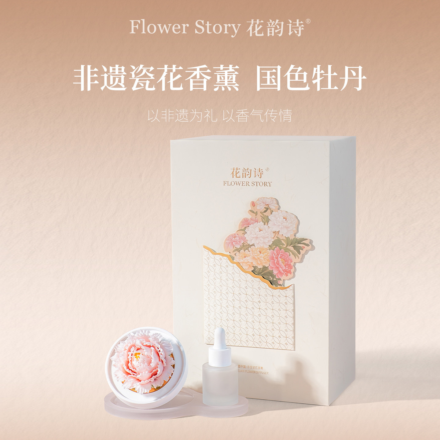 商务伴手礼丨花韵诗非遗瓷花香薰