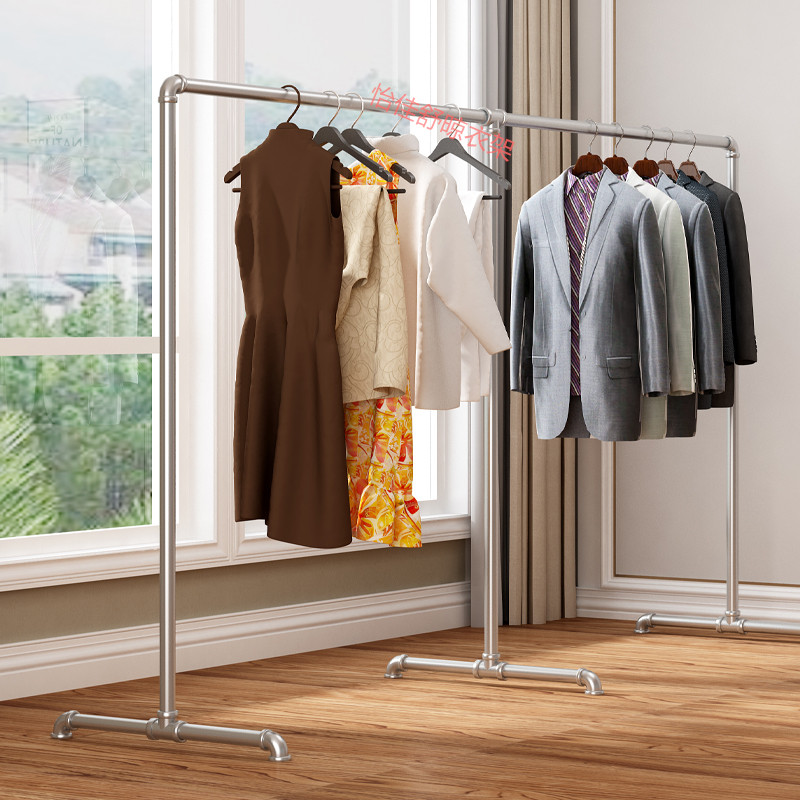 单杆晾衣a架加厚不锈镀锌水管室内外户外挂衣架落地阳台钢管晒被