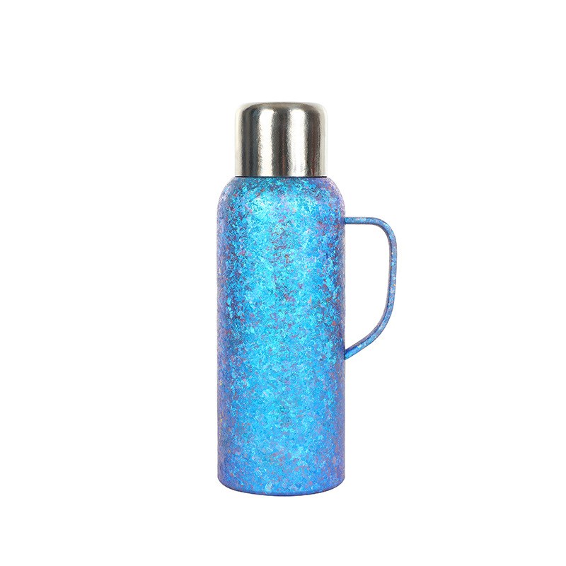 大容量纯钛d传家壶1000毫升机械测温杯盖便携式手柄保温壶礼品壶