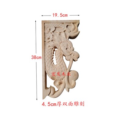 防腐木木雕龙头翘角实木碳化木仿古长G廊凉亭装饰雕刻角花梁托包