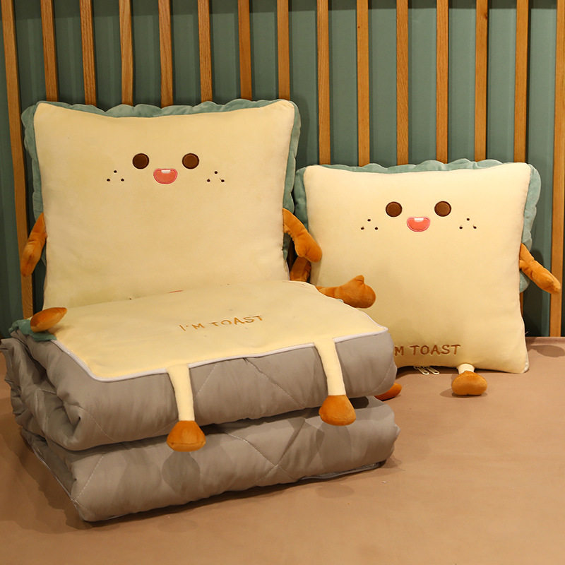 抱枕被子两用办公k室午睡枕头毯子一体折叠空调被汽车靠枕车用加