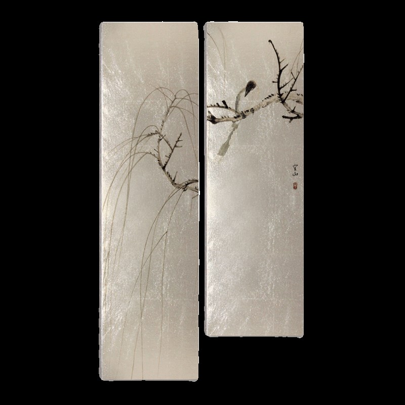 兰氏艺术漆画装饰画金箔画s银箔画手工贴箔漆艺画板复古做旧23空