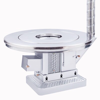 农村柴火取暖桌新款家用室内无烟汽化灶不K锈钢圆桌烤火吃饭一体