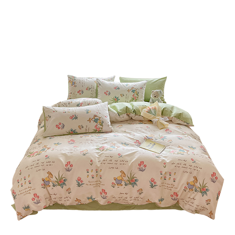 纯棉床上四件套全棉1p00可爱儿童床品宿舍三件套男孩被套床单床笠