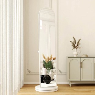 实木全身镜家用落地镜卧室可旋y转试衣镜挂衣架可移动一体穿衣镜