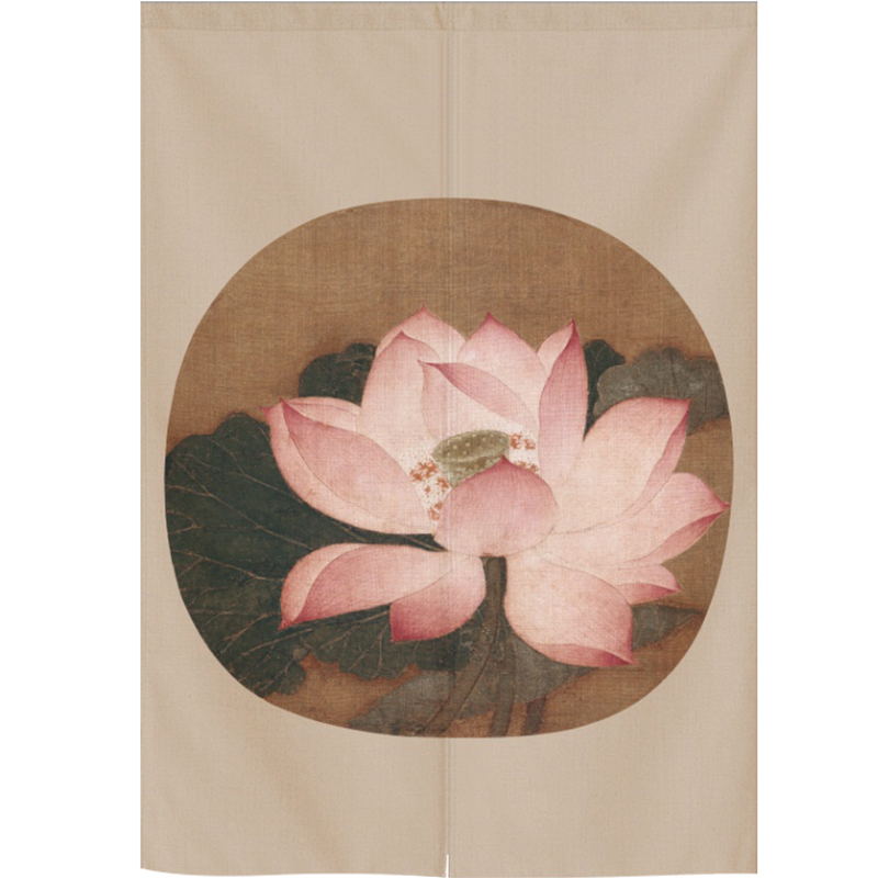 中式门帘隔断复古半帘子中国风窗帘挡风布过道屏风V阳台遮风挂布