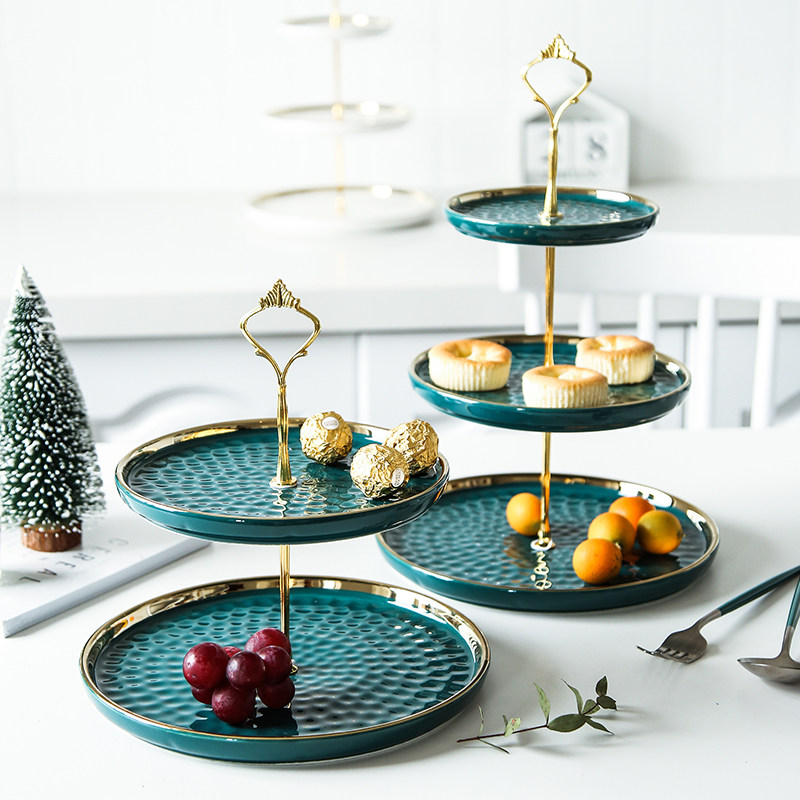 欧式创意陶瓷三层水果盘蛋糕架甜品台家用客厅下S午茶糖果点心托,餐饮具,果盆/果盘/果篮,淘宝优惠券,粉丝福利购,淘宝优惠卷