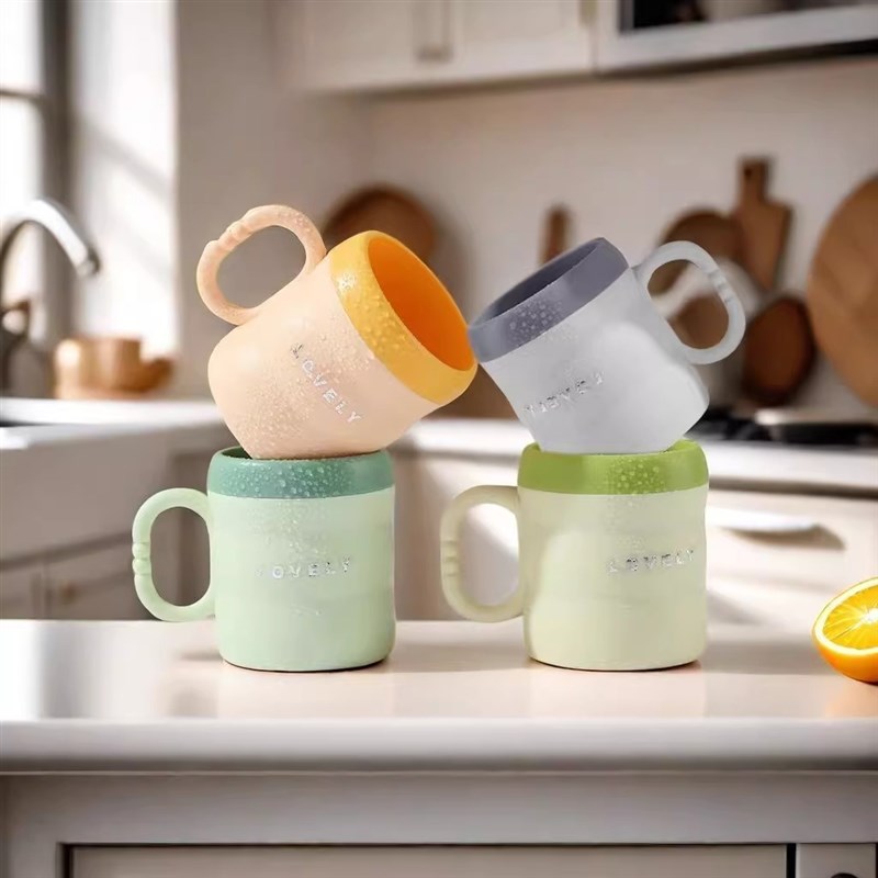 双层漱口杯加厚仿陶瓷牙刷杯家庭亲子杯K情侣竹节杯刷牙杯d80