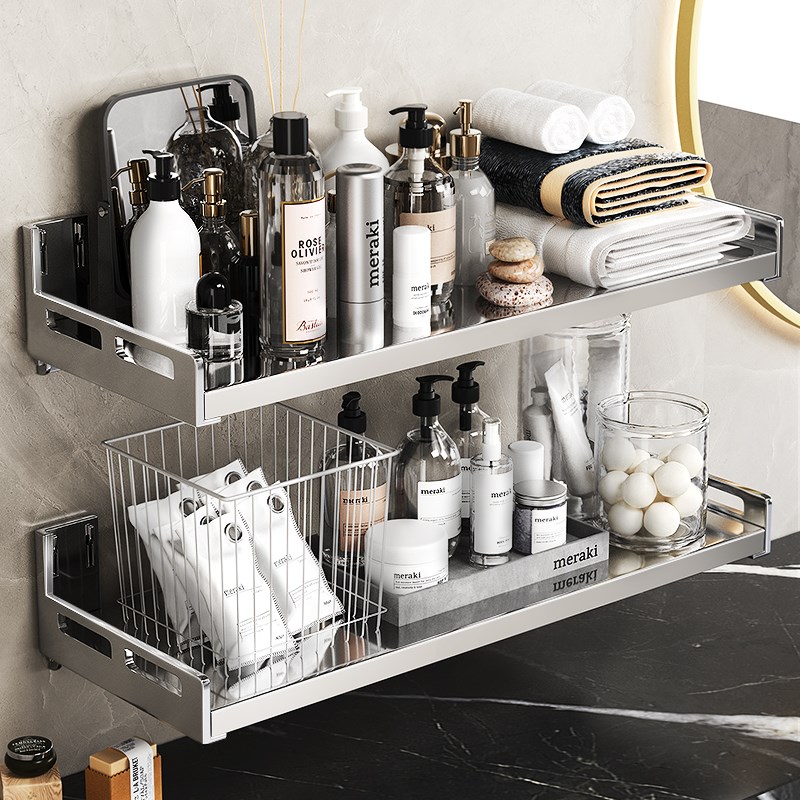 微波炉置物c架壁挂烤箱架多层免打孔厨房上墙304不锈钢调料收纳架