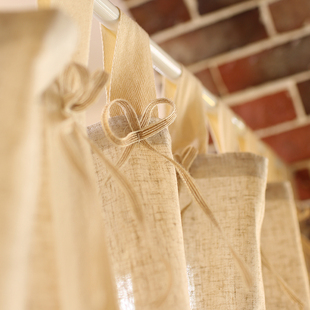 亚麻棉麻系c带帘提拉帘乡村美式窗帘罗马帘扣波帘门帘橱窗装饰帘