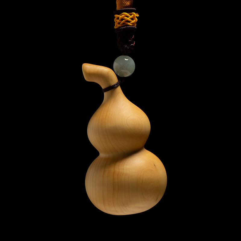 小叶黄杨木雕实木汽车挂件创意家居F雕刻工艺品把玩文玩手把件葫