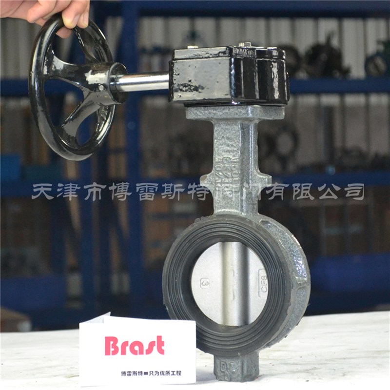 涡轮对夹蝶阀 DN40m0 D371X-10/16 16寸 挂胶式蝶阀 硫化体蝶阀