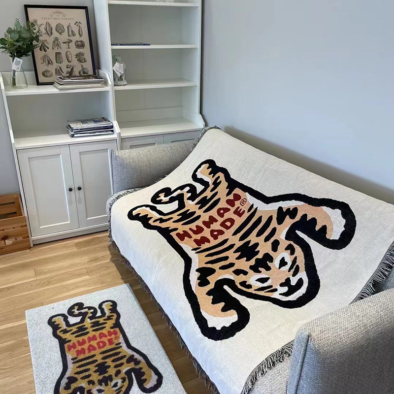 沙发毯加厚轻奢风老虎头文艺单人沙发巾午K睡毯保暖毛毯针织装饰,床上用品,休闲毯/毛毯/绒毯,淘宝优惠券,粉丝福利购,淘宝优惠卷