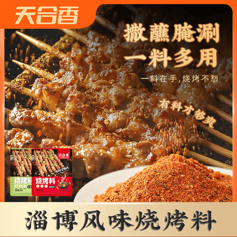 【天合香】烧烤料空气炸锅孜然粉调料烤肉料撒料五香香辣味