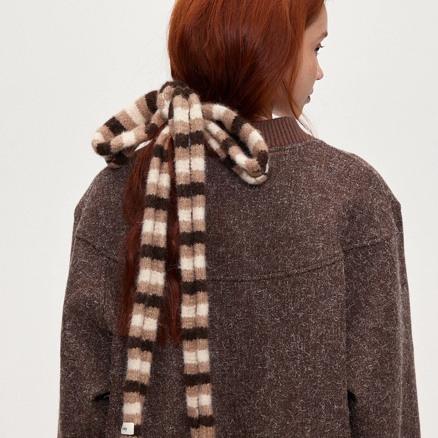 ACOSEY 25FW 粗针条纹法棍细长条针织毛线秋冬氛围感搭配围脖围巾