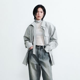 ACOSEY 男女同款设计感宽松廓形感休闲男友风衬衫外套