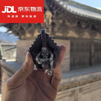 山西古建晋城青莲寺木骨泥胎角神千年守护磁吸式冰箱贴纪念品文创