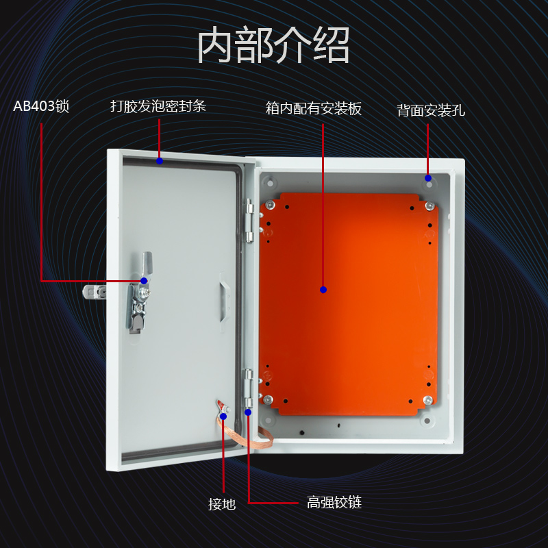 室内基业箱控制箱电气布线箱明装配电箱400*500*600*20V0加厚款1.