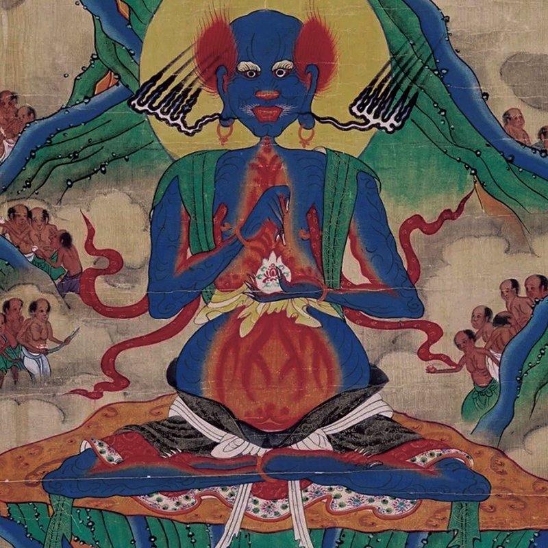 面燃大士画像卷轴画道场神像w水陆画普渡公焰口鬼王大士爷装饰挂