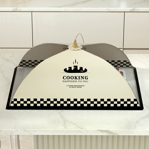 餐桌罩饭菜罩可折l叠奶油风英文防尘防苍蝇盖菜罩厨房剩菜罩食物