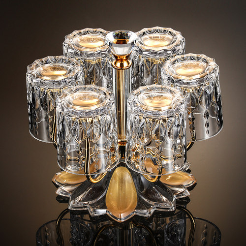 创意水晶杯架家用客厅玻璃水杯y架子倒挂沥水置物架茶杯放杯子托