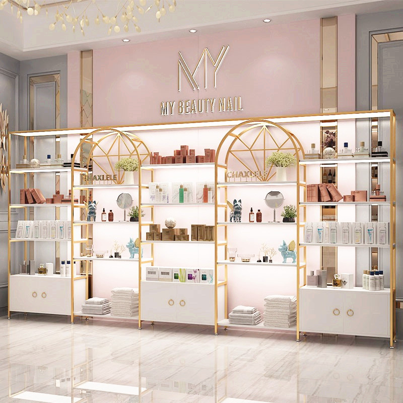 美容院展示架化i妆品展示柜置物架母婴店货架美甲护肤店商品陈列