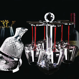 黑领结红酒杯水晶欧式勃艮第红杆高脚杯K杯架葡萄酒杯醒酒器套装