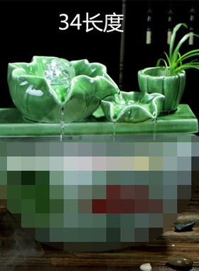 竹子流水配件石槽鱼缸过滤器摆件陶瓷 水景喷Q泉风水轮水车加湿器