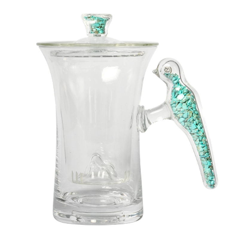 办公杯泡茶杯茶水分离杯高档绿松石玻璃J茶杯隔热个人专用喝茶杯