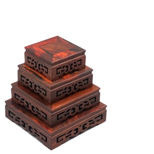 红木工艺品红酸枝正方台木雕刻奇石底座摆件茶P壶交趾黄檀木托家