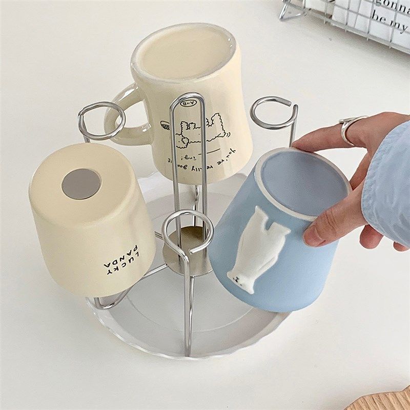 304不锈钢沥水杯m架桌面倒挂收纳架高颜值家用厨房置物架茶杯架子