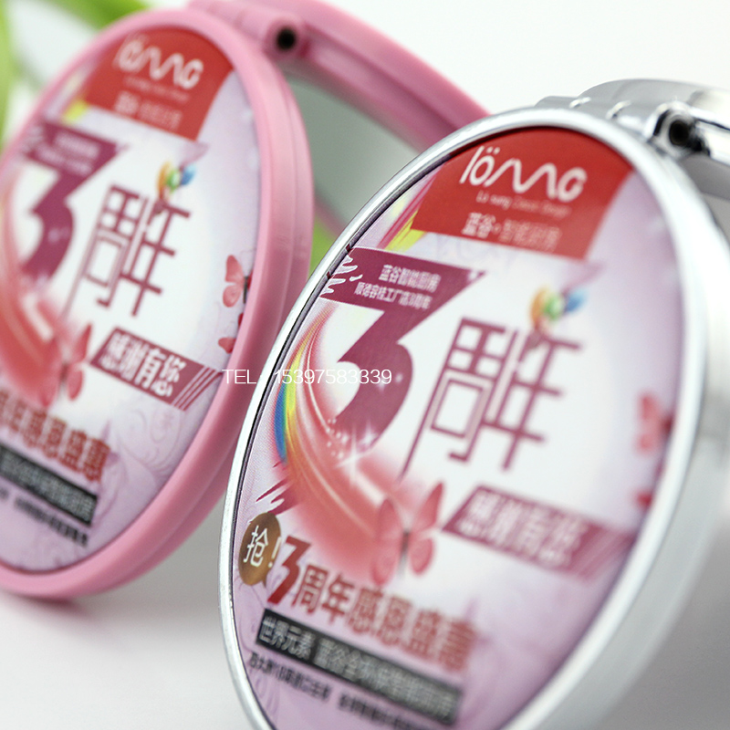 双面折叠式便携化妆m镜耗材 迷你可爱随身小镜子空白材料 10套