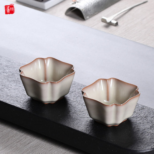 手工青瓷茶杯主人杯单p杯陶瓷品茗杯茶盏碗龙泉单个功夫茶杯四方