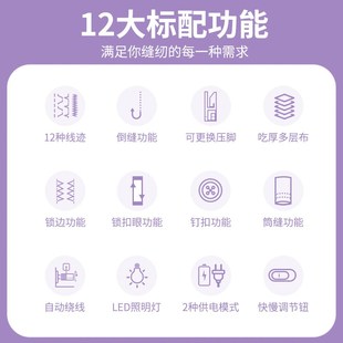 全自动多G功能缝纫机吃厚带锁边裁缝 缝纫机家用电动小型迷你台式
