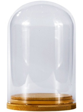 文玩核桃防尘罩连体玻璃罩u竹底座展示架密封玻璃罩摆件文玩玻璃