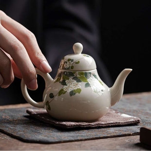 草木灰茶壶小容量泡茶单壶带过滤手工小茶壶家用陶瓷泡茶壶泡茶器