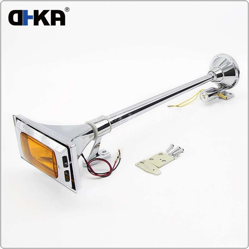 DHKA亚冠-AS036LP现货 方口带灯气喇叭12/24V电控气喇叭卡车气喇