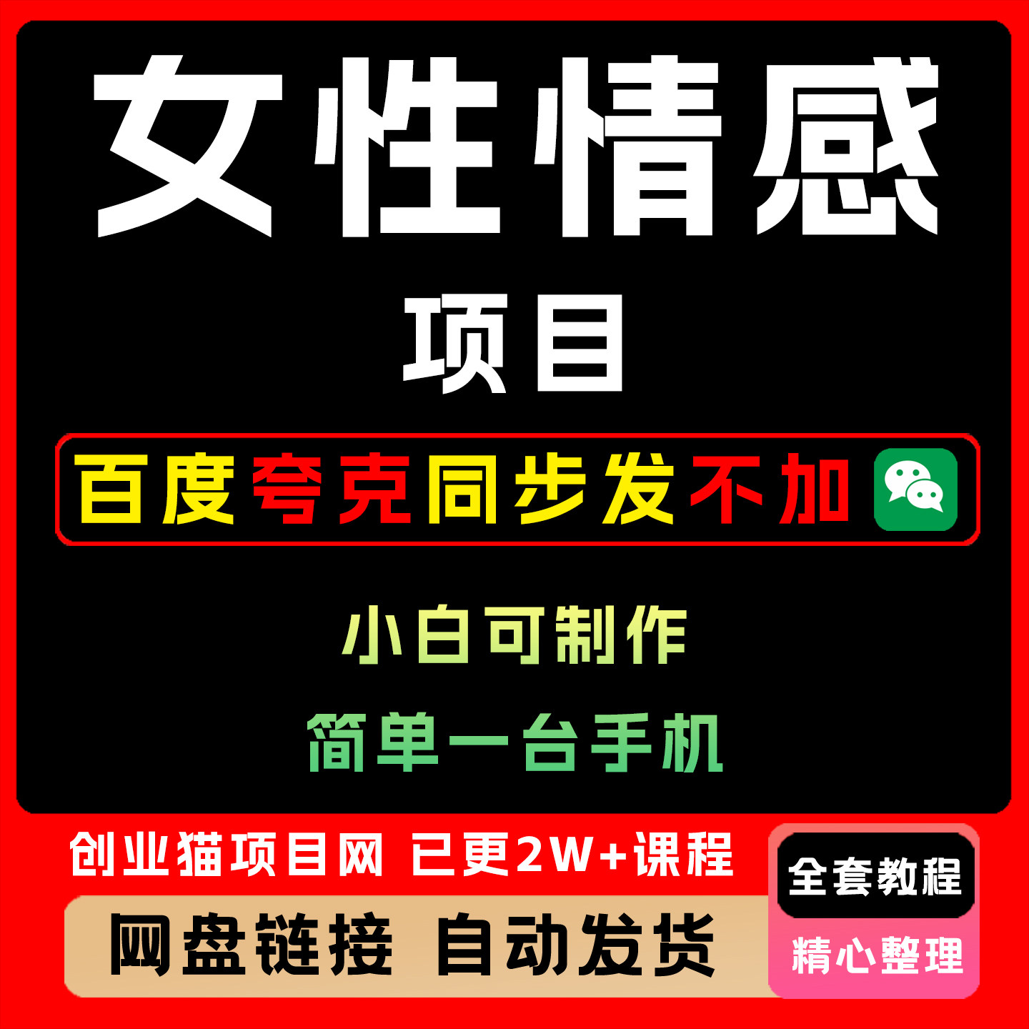 2025年女性情感项目 小白制作简单一台手机可做 项目模式稳定