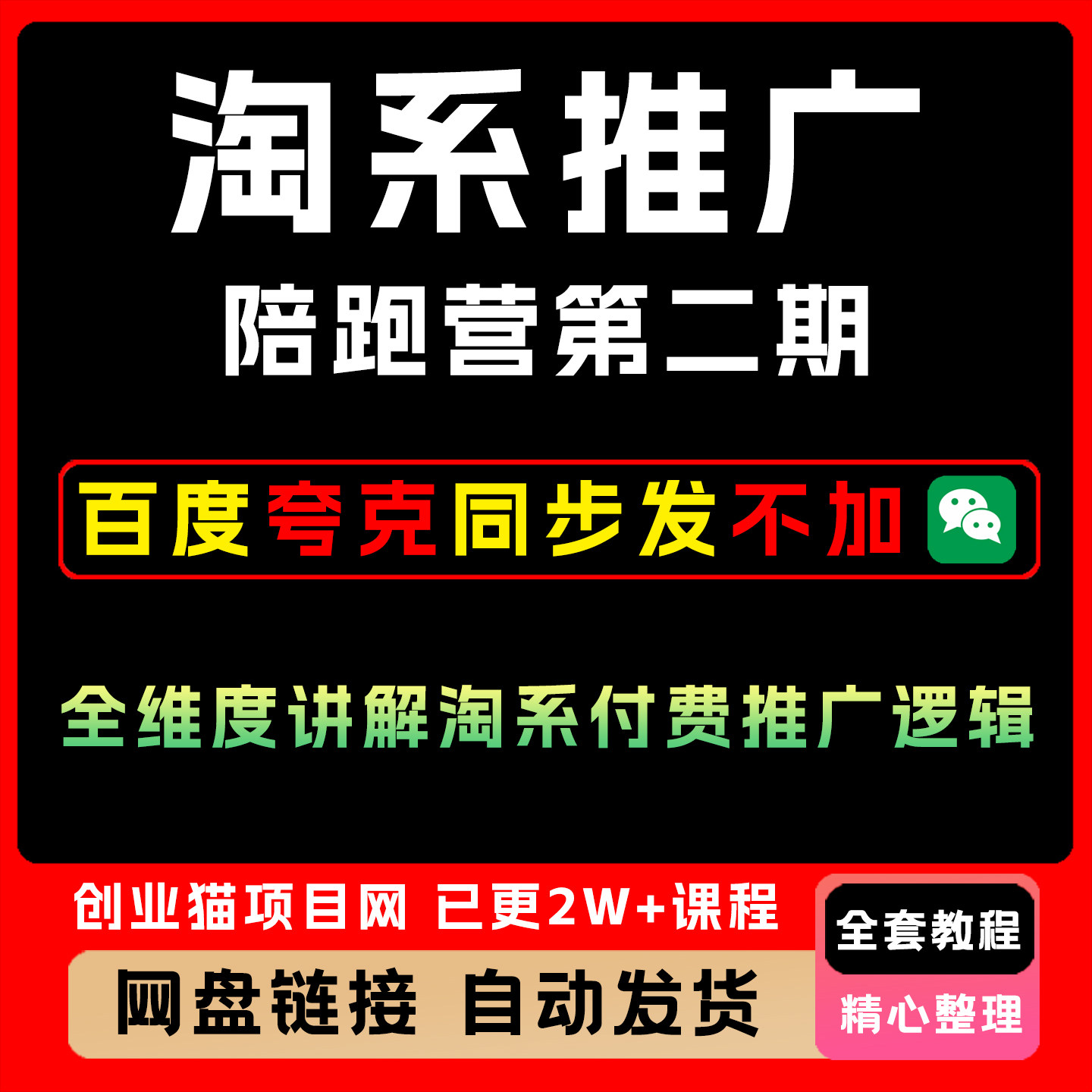 淘系推广陪跑营第二期全维度讲解付费逻辑教程视频课程项目