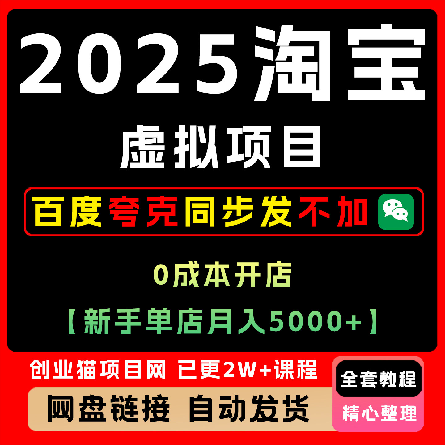 2025年淘宝虚拟项目实操指南：新手单店月入5000+【5节系列课程】