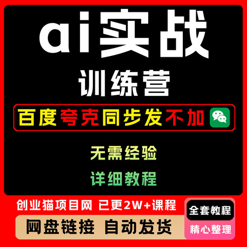 AI实战训练营 普通人也能掌握全套视频精讲教学课程