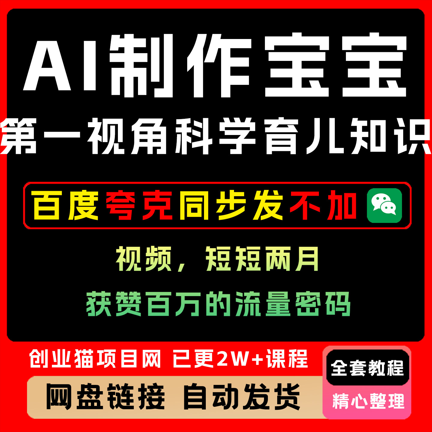 AI制作宝宝第一视角科学育儿知识视频,短短两月获赞百万流量密码