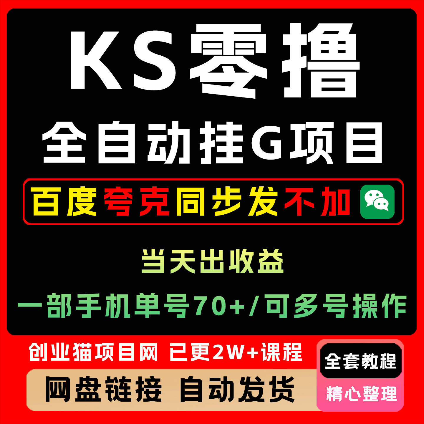 KS零撸全自动挂G项目单号70+可多号操作当天出收益