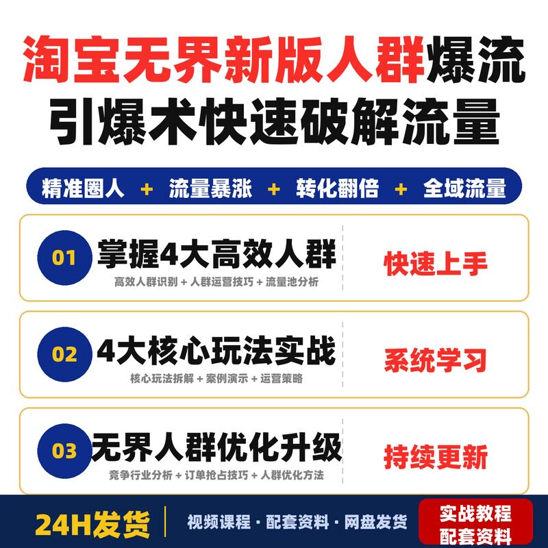 淘宝无界新版人群爆流引爆术课程教你精准圈人快速破解流量完整版